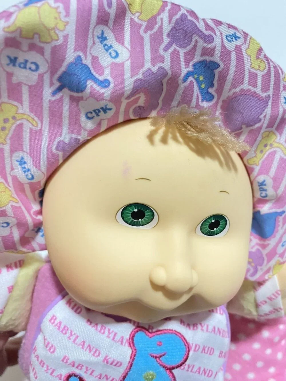 2 Cabbage Patch Kids Babyland Soft Plush Dolls Vintage 1988 Rattle Squeaker READ